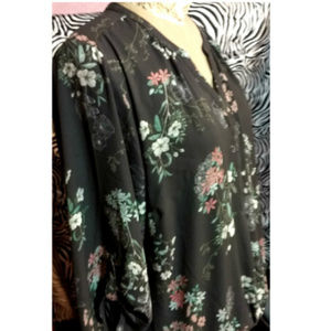 Maurices Tops - Maurices, Gray Floral Blouse Plus sz 20/22 Maurices Tops - Maurices, Gray Floral Blouse Plus sz 20/22